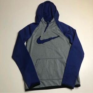 Nike Therma Fit Gray Blue Womens Hoodie XS
